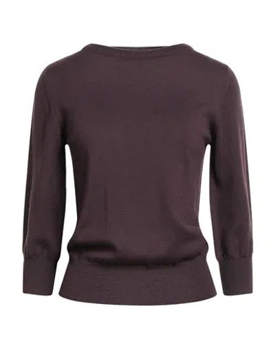 Aragona Woman Sweater Plum Size 8 Merino Wool In Brown