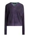 Aragona Woman Sweater Purple Size 6 Merino Wool