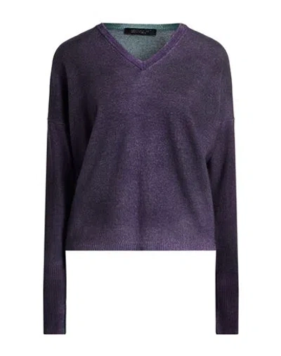 Aragona Woman Sweater Purple Size 6 Merino Wool