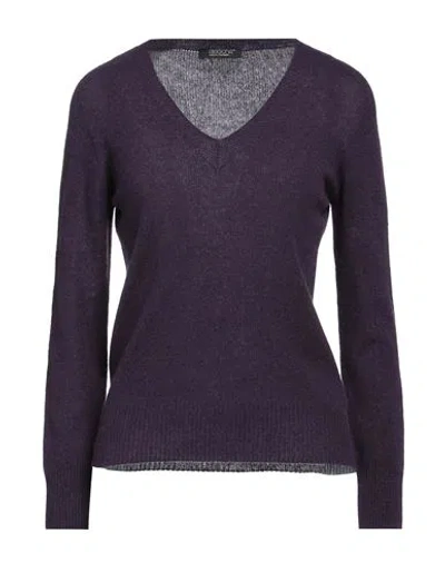 Aragona Woman Sweater Purple Size 8 Cashmere