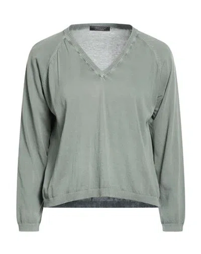 Aragona Woman Sweater Sage Green Size 8 Cotton