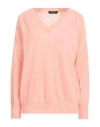 Aragona Woman Sweater Salmon Pink Size 10 Cashmere