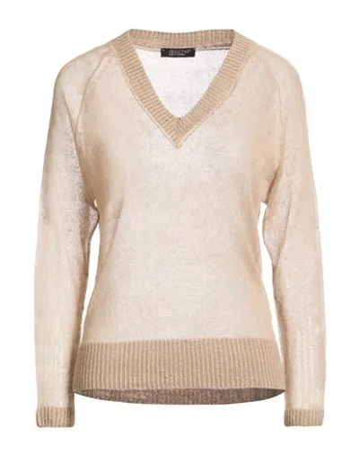 Aragona Woman Sweater Sand Size 8 Linen In Brown