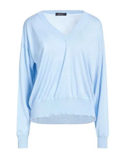 Aragona Woman Sweater Sky Blue Size 10 Silk, Cashmere