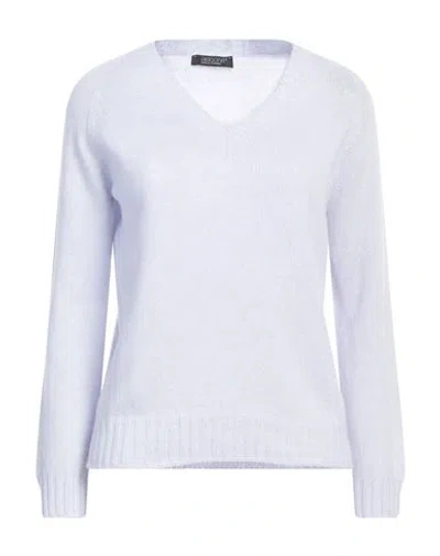 Aragona Woman Sweater Sky Blue Size 10 Wool, Cashmere