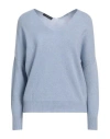 Aragona Woman Sweater Sky Blue Size 6 Cashmere