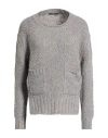 Aragona Woman Sweater Sky Blue Size 8 Baby Alpaca Wool, Merino Wool In Gray