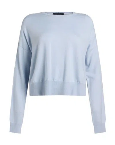 Aragona Woman Sweater Sky Blue Size 8 Merino Wool