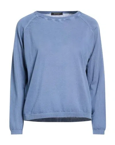 Aragona Woman Sweater Slate Blue Size 10 Cotton