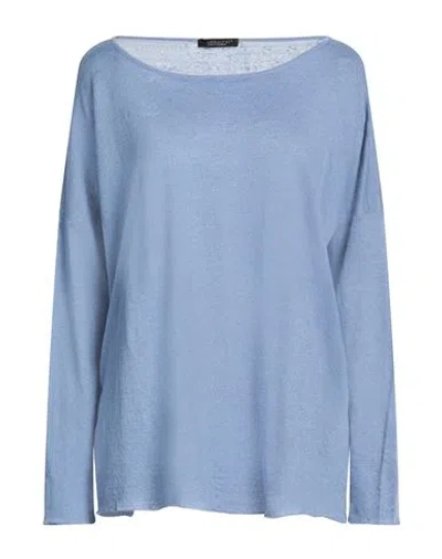 Aragona Woman Sweater Slate Blue Size 10 Linen, Cotton