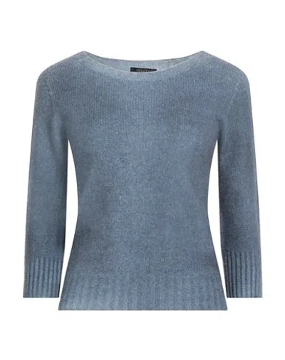 Aragona Woman Sweater Slate Blue Size 6 Wool, Cashmere In Black