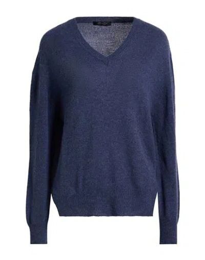 Aragona Woman Sweater Slate Blue Size 8 Cashmere