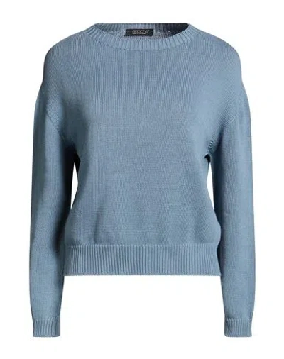 Aragona Woman Sweater Slate Blue Size 8 Cotton