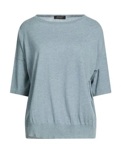 Aragona Woman Sweater Slate Blue Size 8 Cotton
