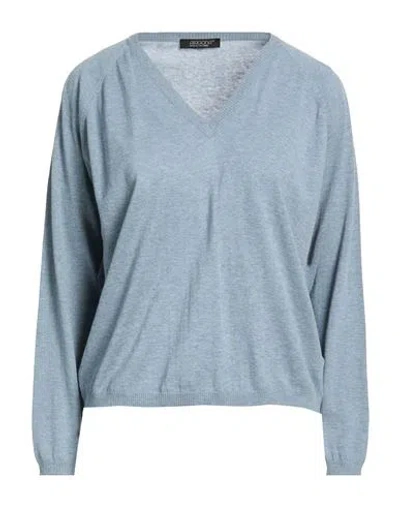 Aragona Woman Sweater Slate Blue Size 8 Cotton In Multi