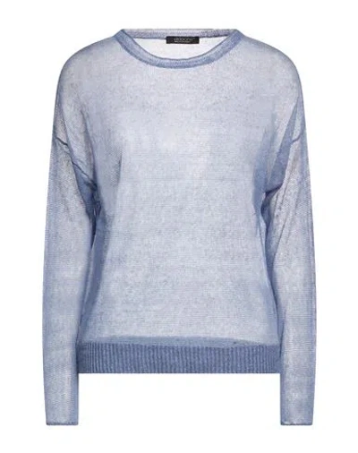 Aragona Woman Sweater Slate Blue Size 8 Linen