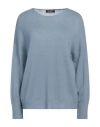 Aragona Woman Sweater Slate Blue Size 8 Merino Wool In Blue