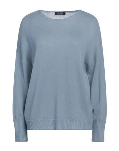 Aragona Woman Sweater Slate Blue Size 8 Merino Wool