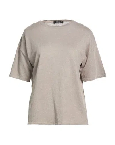 Aragona Woman Sweater Taupe Size 10 Linen, Cotton In Brown