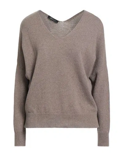 Aragona Woman Sweater Taupe Size 6 Cashmere In Gray