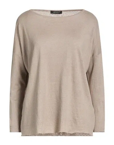 Aragona Woman Sweater Taupe Size 8 Linen, Cotton In Neutral