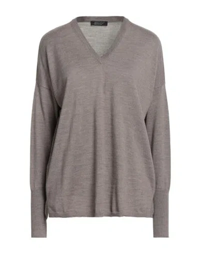 Aragona Woman Sweater Taupe Size 8 Merino Wool In Gray