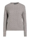 Aragona Woman Sweater Taupe Size 8 Merino Wool In Gray