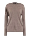 Aragona Woman Sweater Taupe Size 8 Merino Wool In Brown