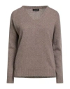 Aragona Woman Sweater Taupe Size 8 Wool, Cashmere In Brown