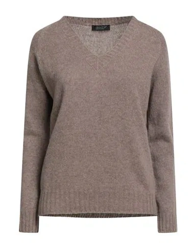 Aragona Woman Sweater Taupe Size 8 Wool, Cashmere In Brown