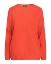 Aragona Woman Sweater Tomato Red Size 10 Cotton