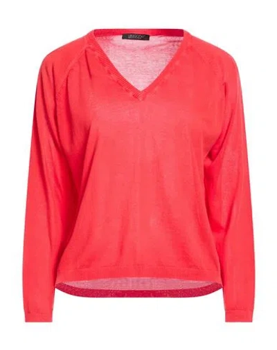 Aragona Woman Sweater Tomato Red Size 8 Cotton