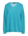 Aragona Woman Sweater Turquoise Size 8 Cashmere In Blue