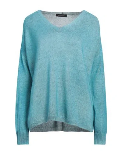 Aragona Woman Sweater Turquoise Size 12 Cashmere In Blue