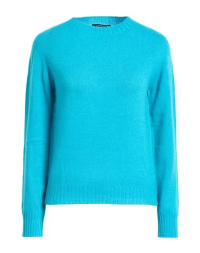 Aragona Woman Sweater Turquoise Size 12 Cashmere In Blue