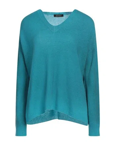 Aragona Woman Sweater Turquoise Size 8 Cashmere In Blue