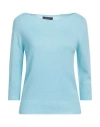 Aragona Woman Sweater Turquoise Size 8 Cashmere In Blue