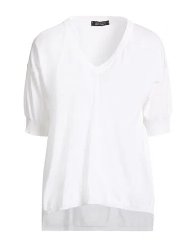 Aragona Woman Sweater White Size 8 Cotton