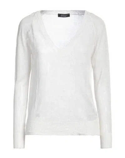 Aragona Woman Sweater White Size 8 Linen