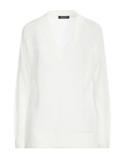 Aragona Woman Sweater White Size 8 Linen