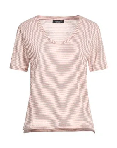 Aragona Woman T-shirt Antique Rose Size 10 Linen, Cotton In Pink