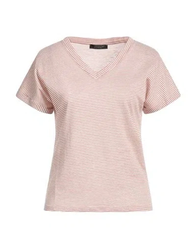 Aragona Woman T-shirt Antique Rose Size 6 Linen, Cotton In Pink