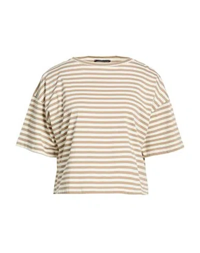 Aragona Woman T-shirt Beige Size 12 Cotton In Multi