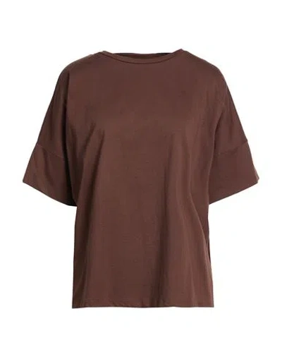 Aragona Woman T-shirt Chocolate Brown Size 10 Cotton