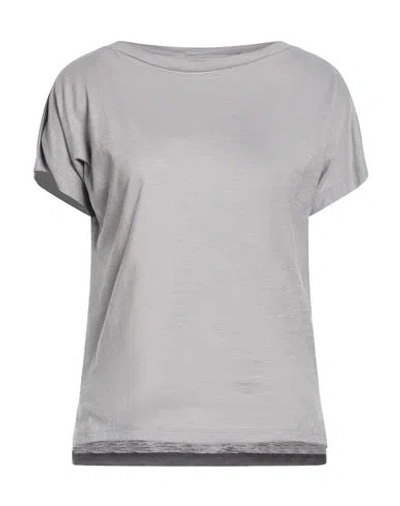 Aragona Woman T-shirt Grey Size 10 Cotton In Gray