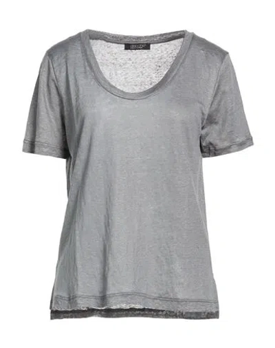 Aragona Woman T-shirt Grey Size 10 Linen In Gray