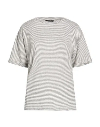 Aragona Woman T-shirt Grey Size 6 Linen, Cotton In Gray