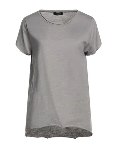 Aragona Woman T-shirt Grey Size 8 Cotton In Gray