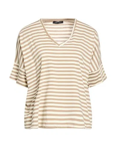 Aragona Woman T-shirt Khaki Size 10 Cotton In Nude