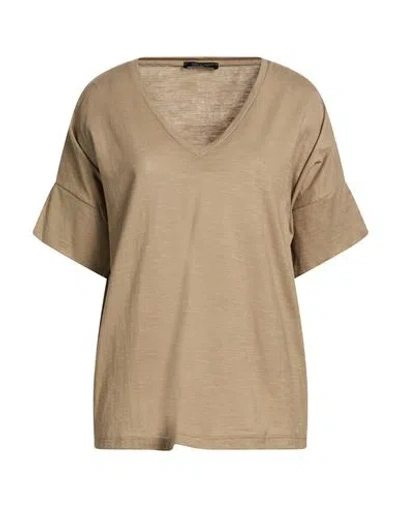 Aragona Woman T-shirt Khaki Size 8 Cotton In Brown